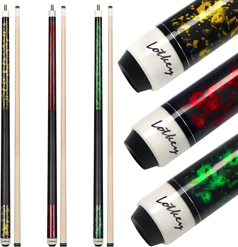 LOTKEY Pool Cue Sticks for Adults,Super Straightened Up 58'' 18 19 20 21 oz Billiard Cues Stick Canadian Maple Tacos De Billar Profesional Set of 4/3/2/1 House Bar Pool Que Table Beginner Pool Queue for Sale - Image 1